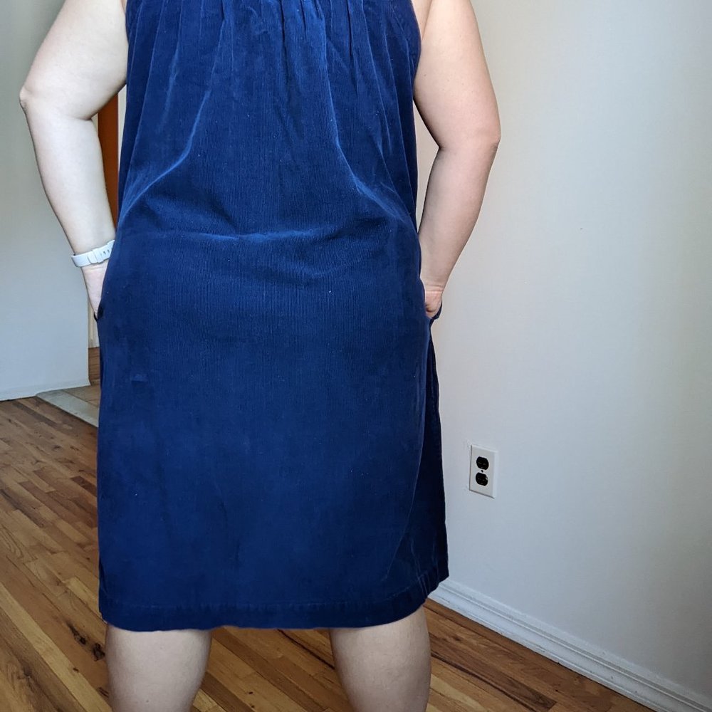 Vintage 90s Blue Corduroy Dress - Picture 9 of 9